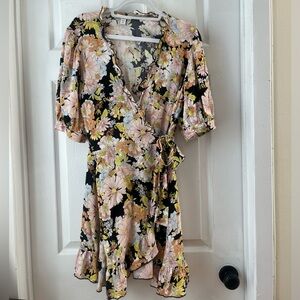 Topshop Floral Wrap Dress